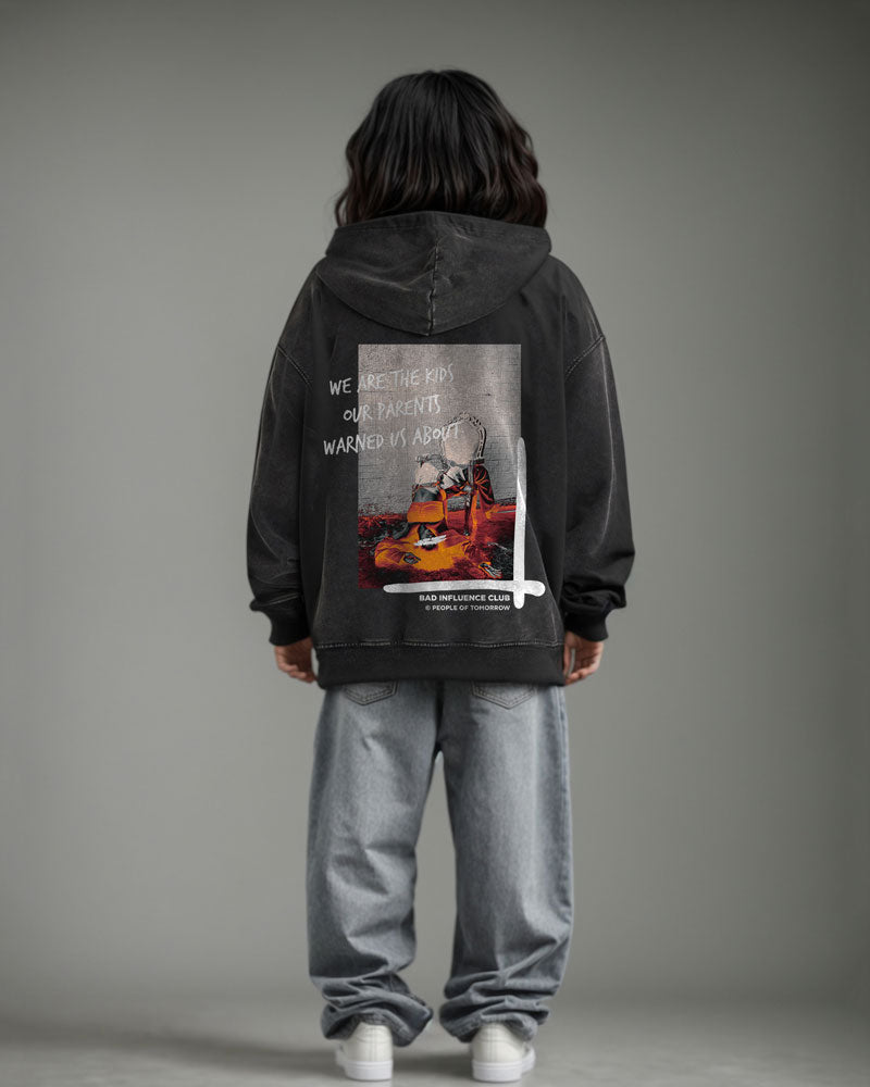 Gaga Washed Hoodie Faded Black