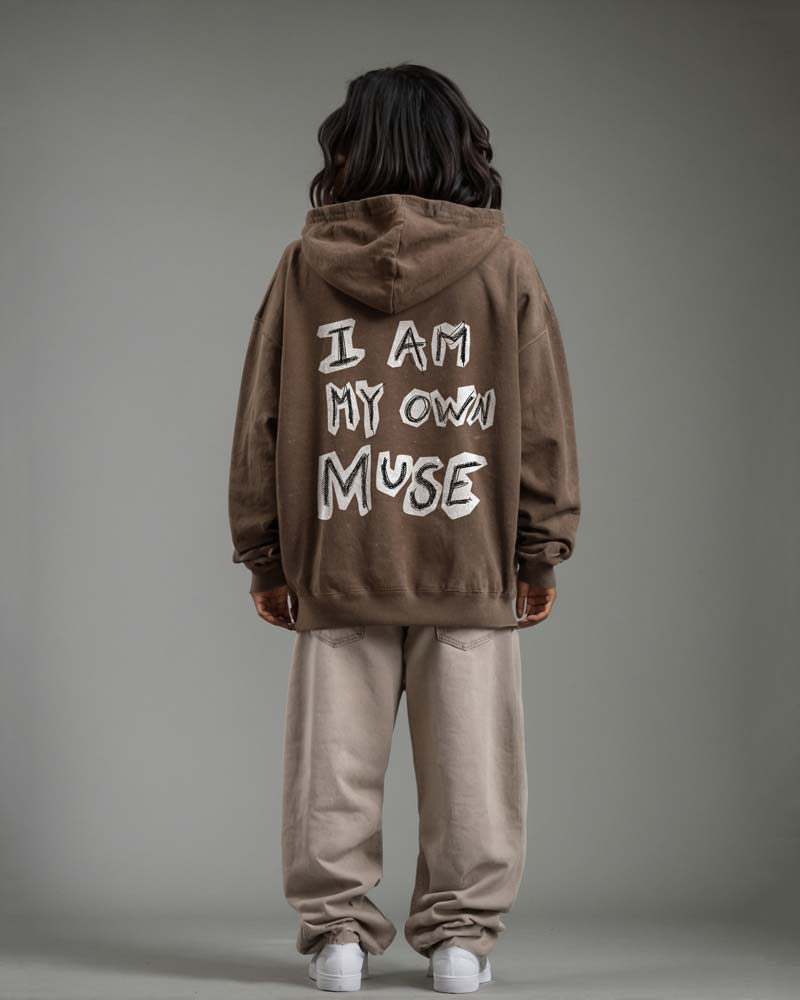 I Am My Own Muse Hoodie Brown