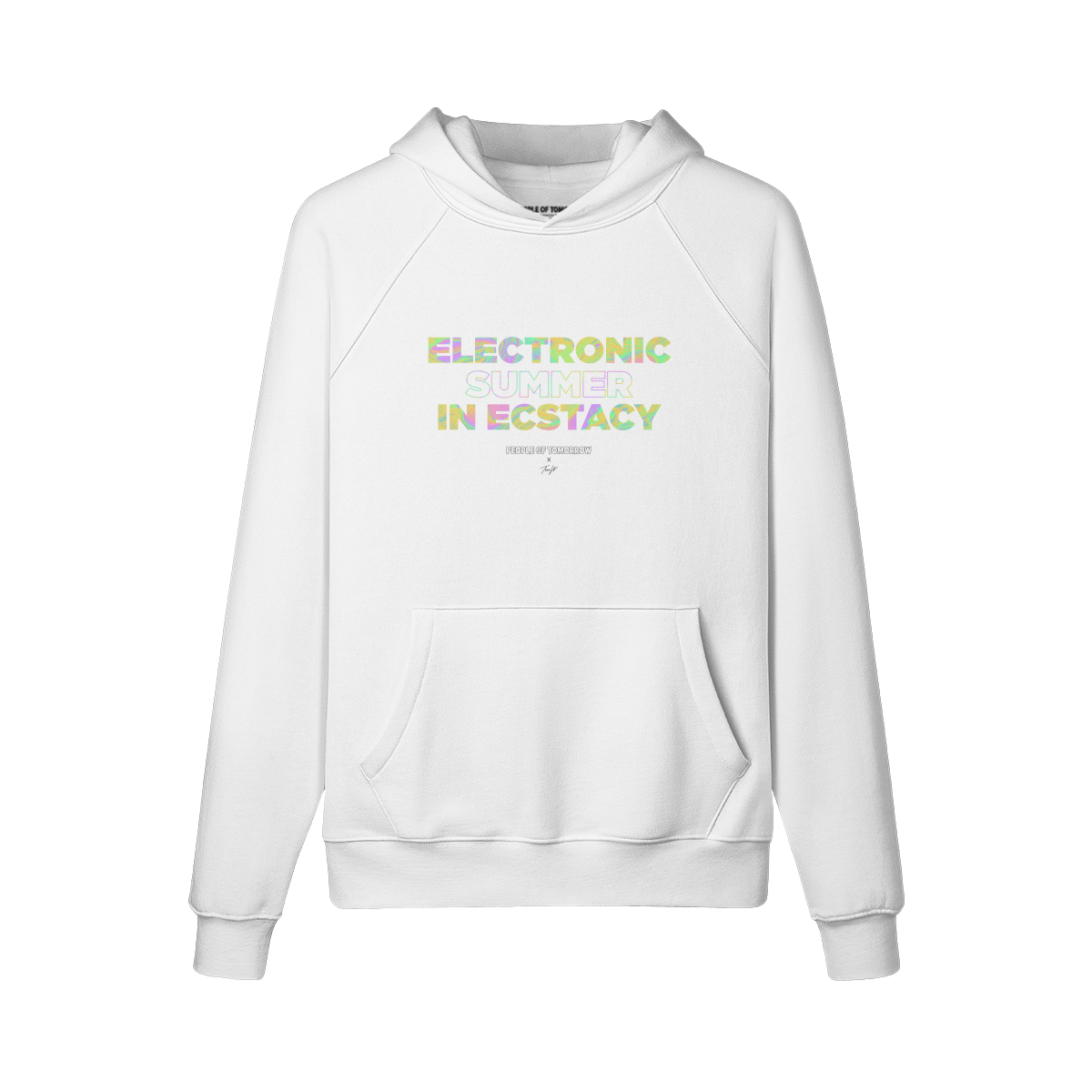 Electronic Summer Festival Fleece Hoodie White
