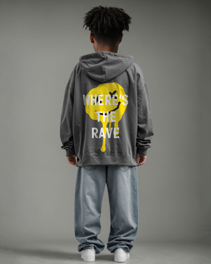 Where's The Rave Hoodie Grey