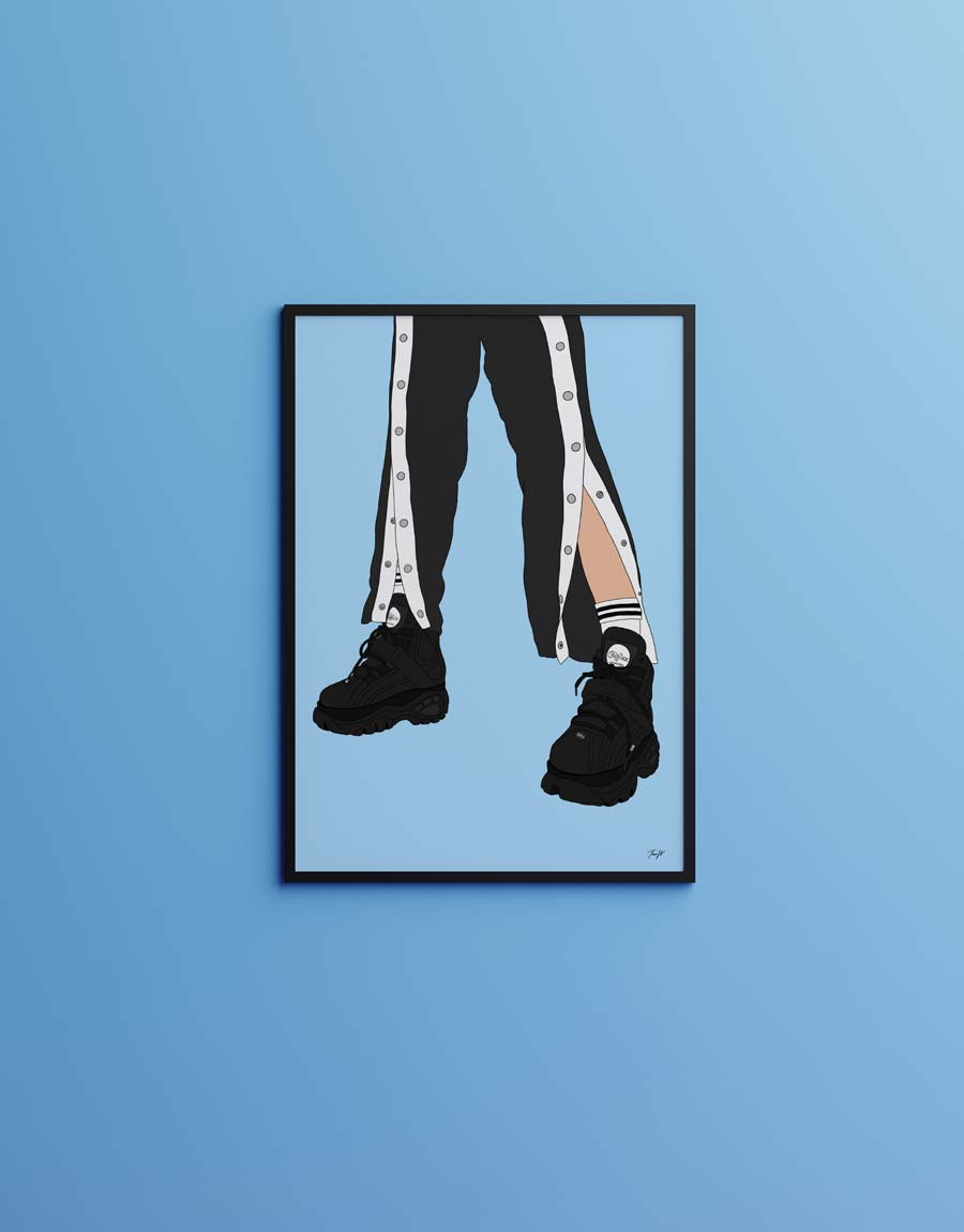 "90's Style – Blue" av Thea W. | Limited Edition Kunstplakat | People of Tomorrow