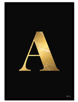 A – Golden Marble Letter