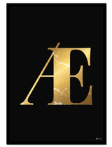 Æ – Golden Marble Letter