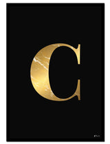 C – Golden Marble Letter