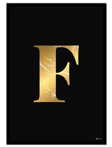 F – Golden Marble Letter