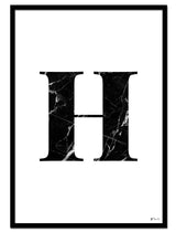 H – Marble Letter