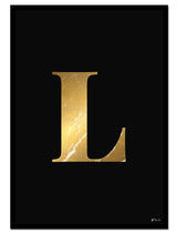 L – Golden Marble Letter