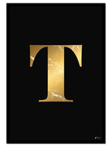 T – Golden Marble Letter