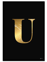 U – Golden Marble Letter