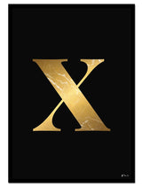X – Golden Marble Letter