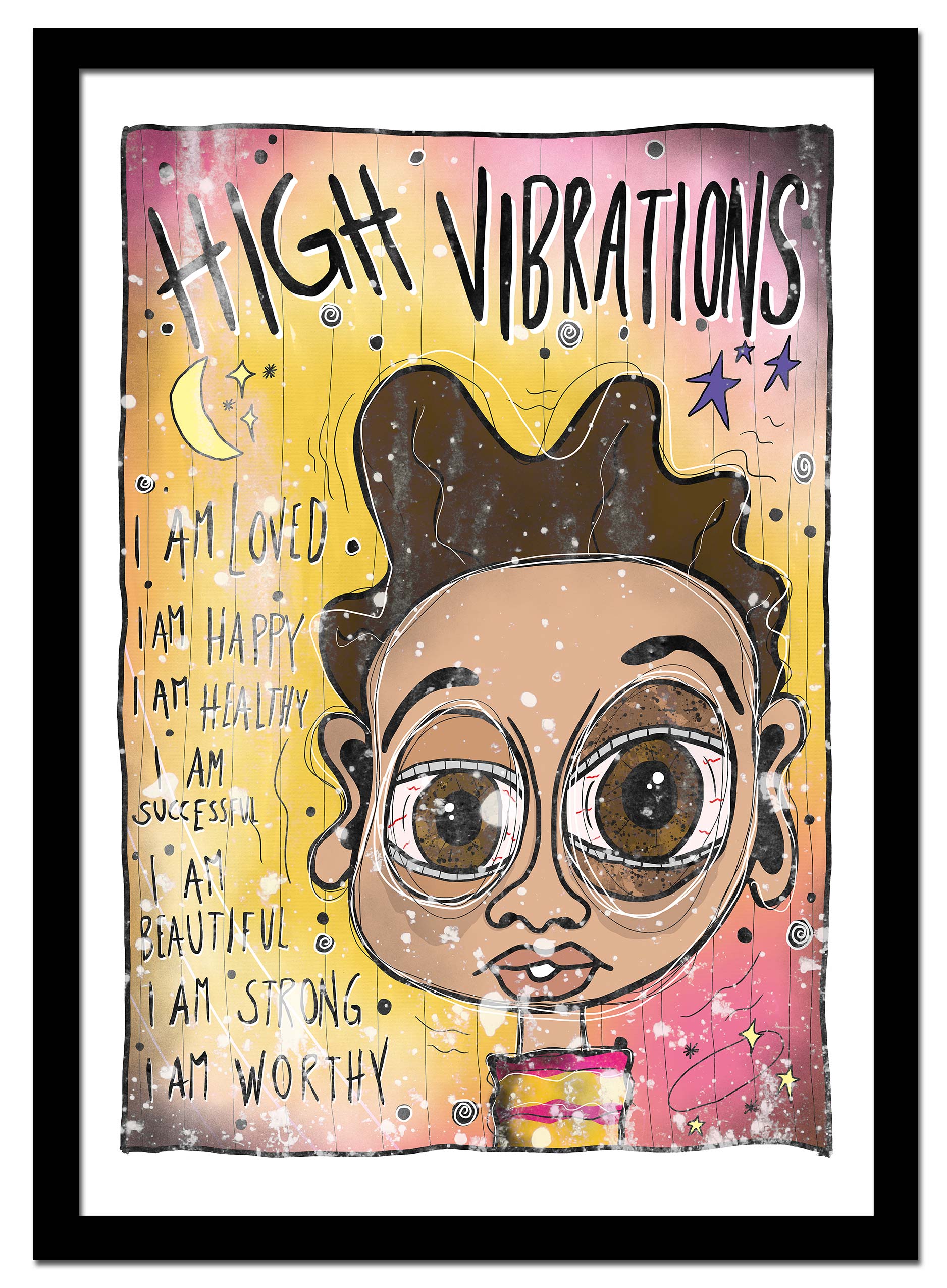 "High Vibrations" (2023) av Thea W. | Limited Edition Kunstplakat | People of Tomorrow