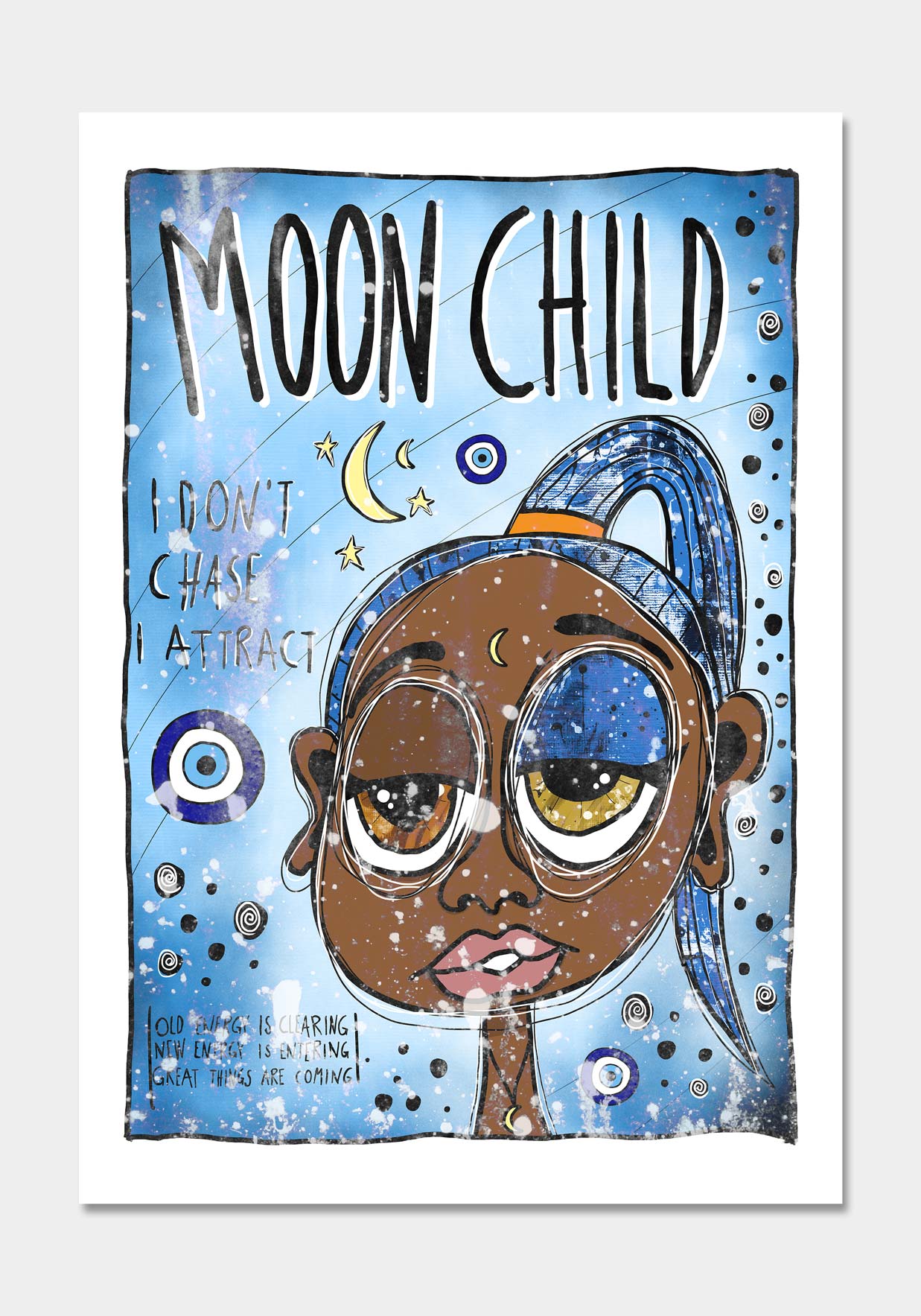 "Moon Child" (2023) av Thea W. | Limited Edition Kunstplakat | People of Tomorrow