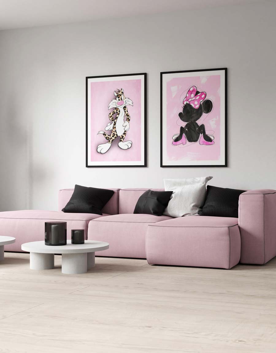 "Naughty Mouse" – Pink av Thea W. | Limited Edition Kunstplakat | People of Tomorrow