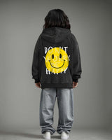 Dont Worry Be Happy Hoodie Faded Black