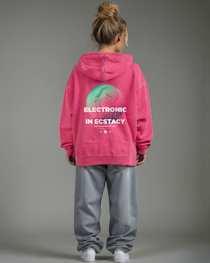 Electronic Summer CD Hoodie Pink