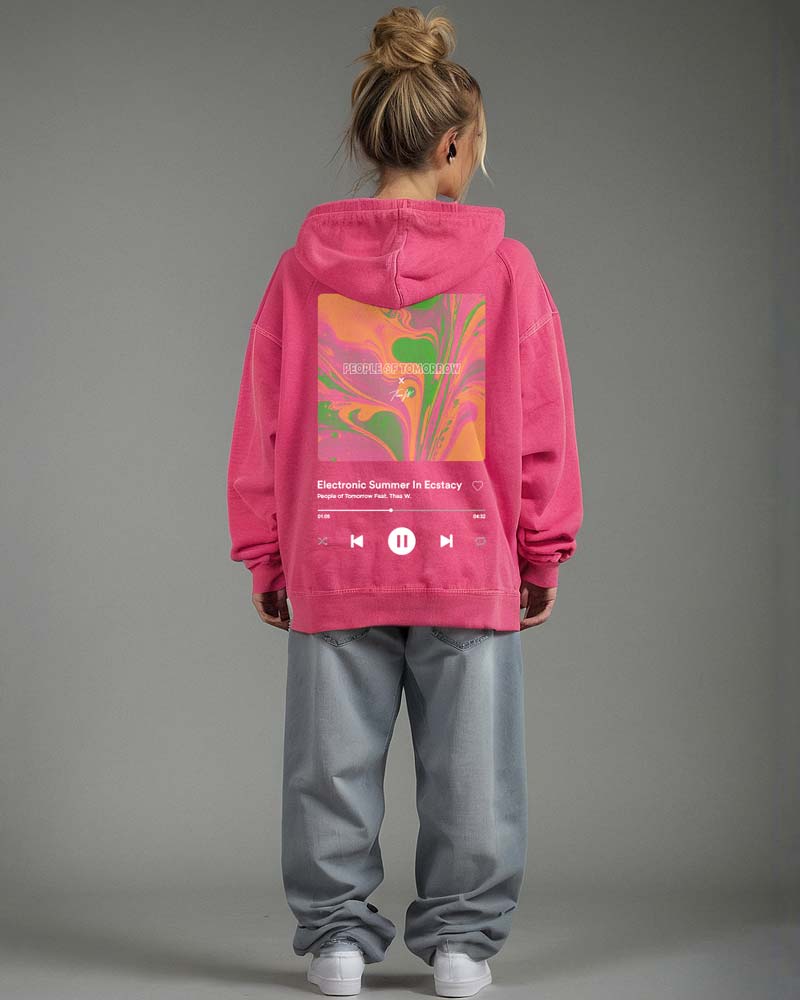 Electronic Beats  Hoodie Pink