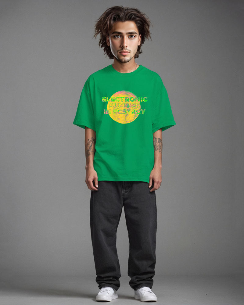 Electronic Summer Disco Tee Green