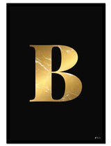 B – Golden Marble Letter