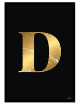 D – Golden Marble Letter
