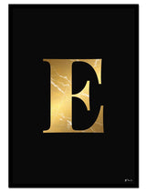 E – Golden Marble Letter