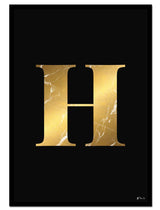 H – Golden Marble Letter