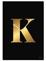 K – Golden Marble Letter