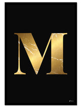 M – Golden Marble Letter