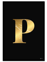 P – Golden Marble Letter