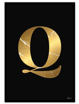 Q – Golden Marble Letter