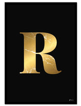 R – Golden Marble Letter
