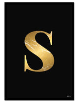 S – Golden Marble Letter