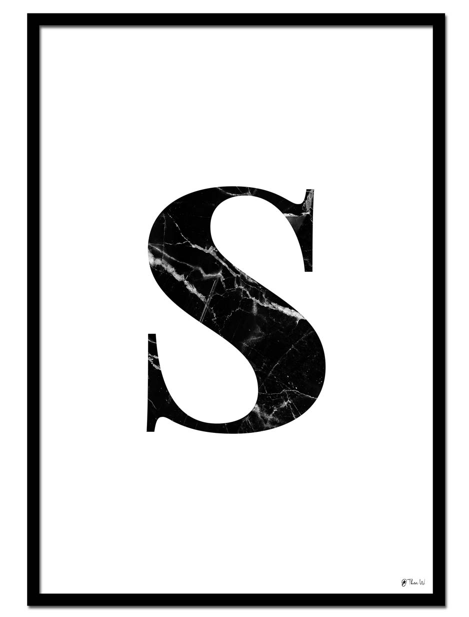 S – Marble Letter