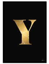 Y – Golden Marble Letter