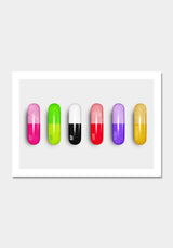"Happy Pills" (2023) av Thea W. | Limited Edition Kunstplakat | People of Tomorrow