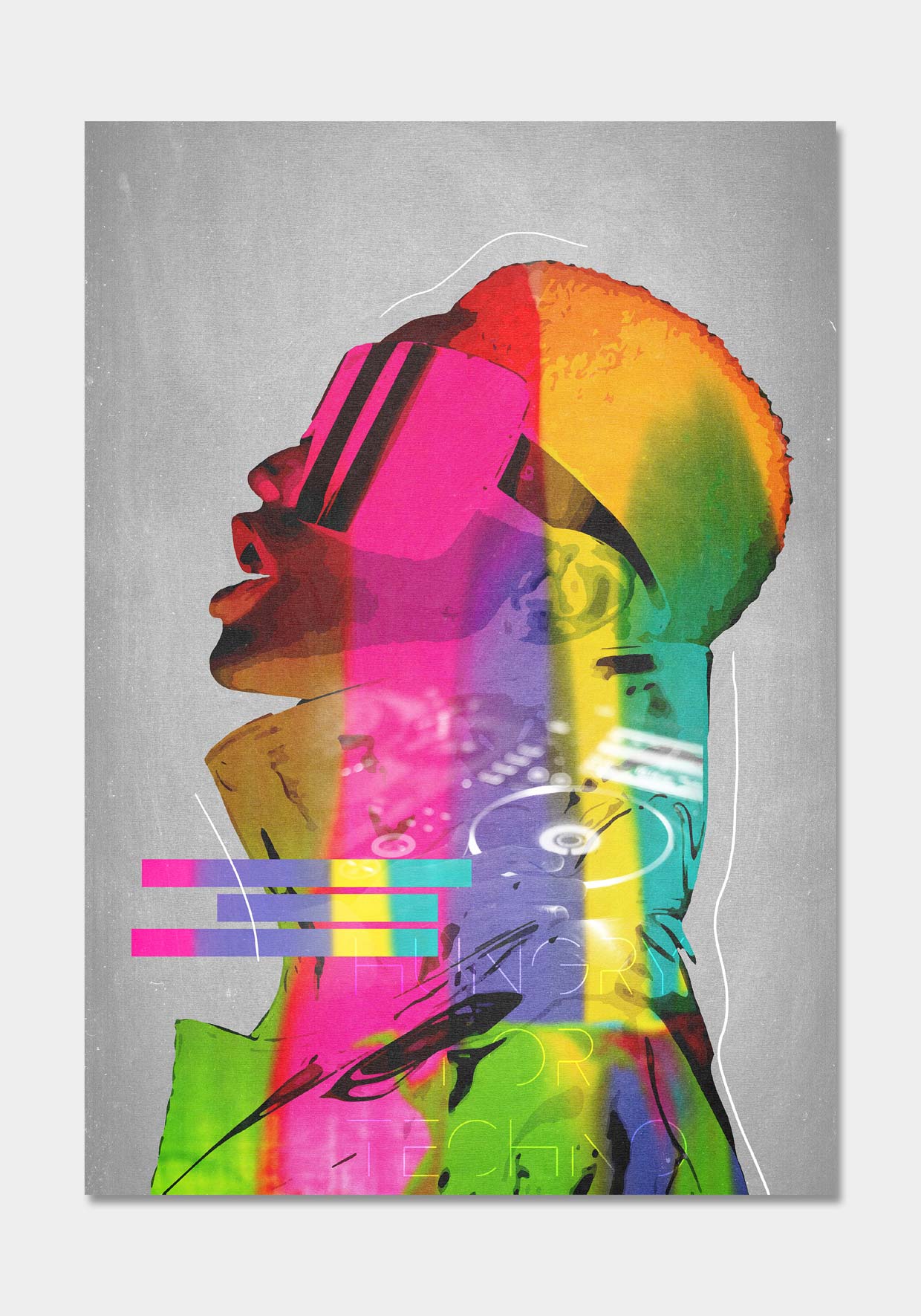 "Hungry For Techno" av Thea W. | Limited Edition Kunstplakat | People of Tomorrow