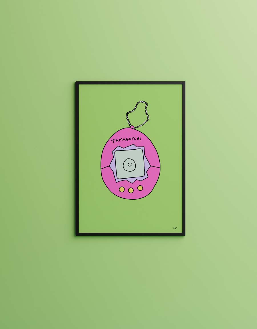 "My Pink Tamagotchi" av Thea W. | Limited Edition Kunstplakat | People of Tomorrow